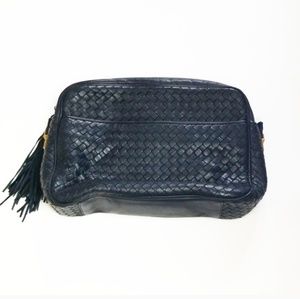 Aspects Bottega Inspired Blue Wooven Leather Bag